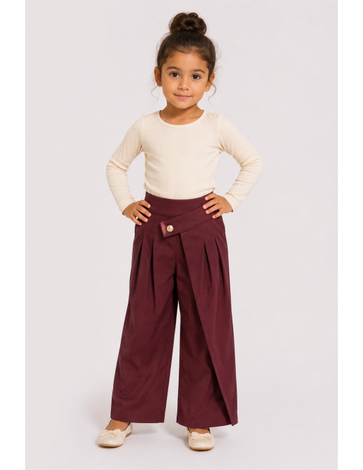 Pantalon Asymétrique Bordeaux Fille | Zerda 2