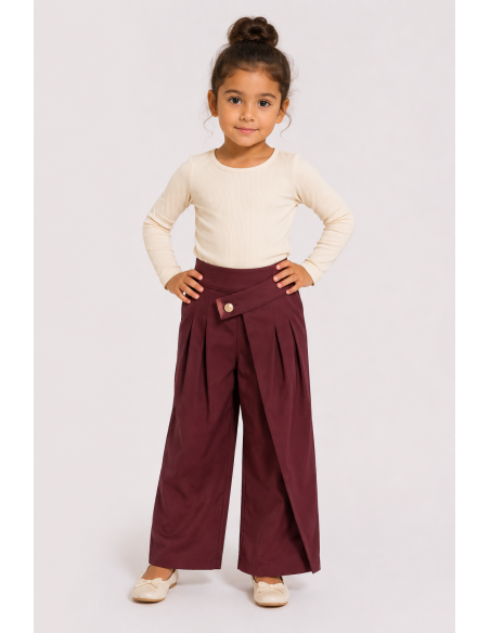 Pantalon Asymétrique Bordeaux Fille | Zerda