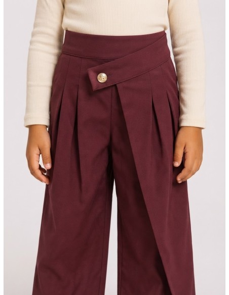 Pantalon Asymétrique Bordeaux Fille | Zerda