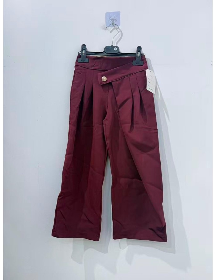 Pantalon Asymétrique Bordeaux Fille | Zerda