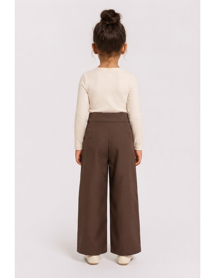 Pantalon Asymétrique Marron Fille | Zerda