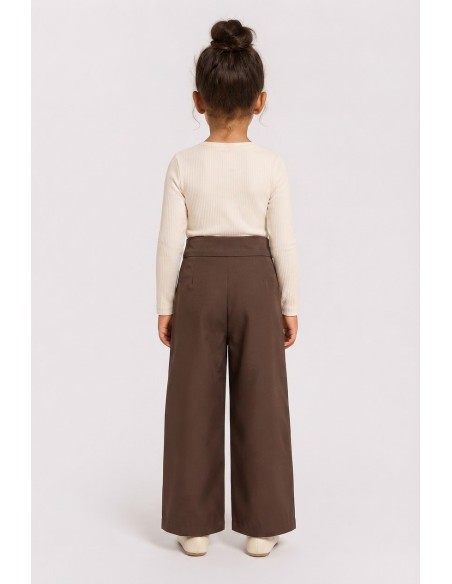 Pantalon Asymétrique Marron Fille | Zerda
