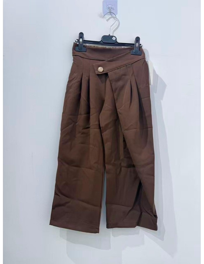 Pantalon Asymétrique Marron Fille | Zerda