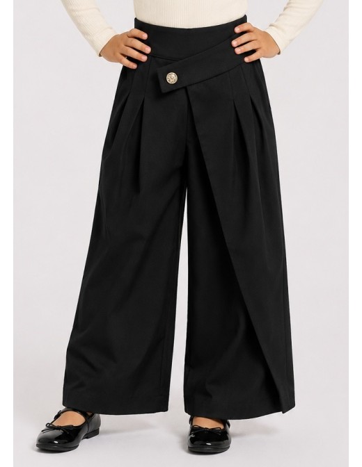Pantalon Asymétrique Noir Fille | Zerda
