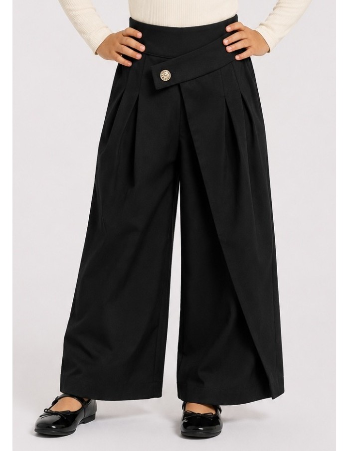 Pantalon Asymétrique Noir Fille | Zerda
