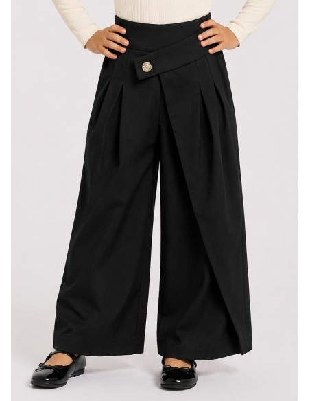 Pantalon Asymétrique Noir Fille | Zerda