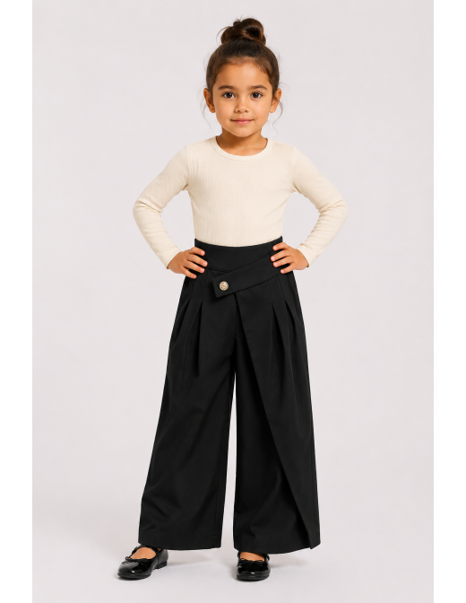 Pantalon Asymétrique Noir Fille | Zerda 2