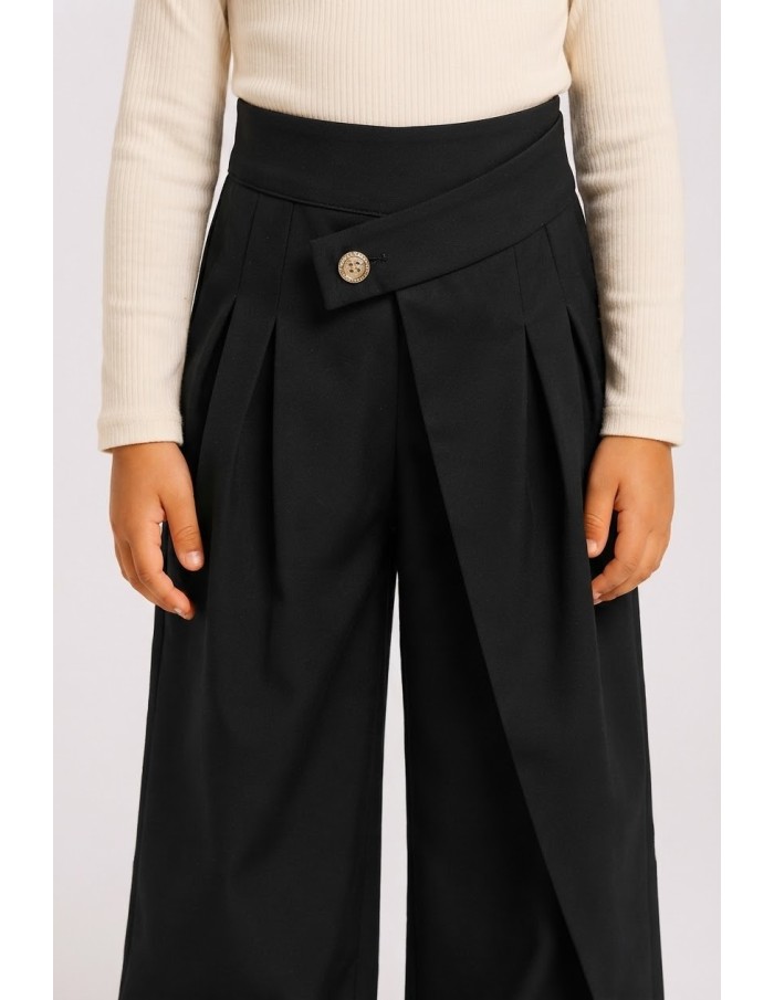 Pantalon Asymétrique Noir Fille | Zerda