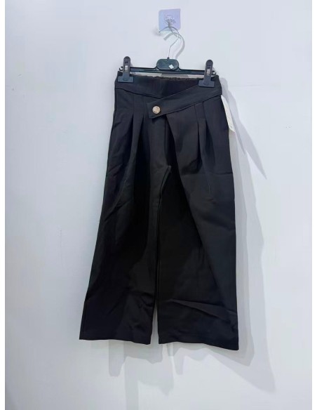 Pantalon Asymétrique Noir Fille | Zerda