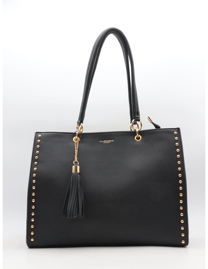 Sac Cabas Noir Clouté Flora & Co | Zerda