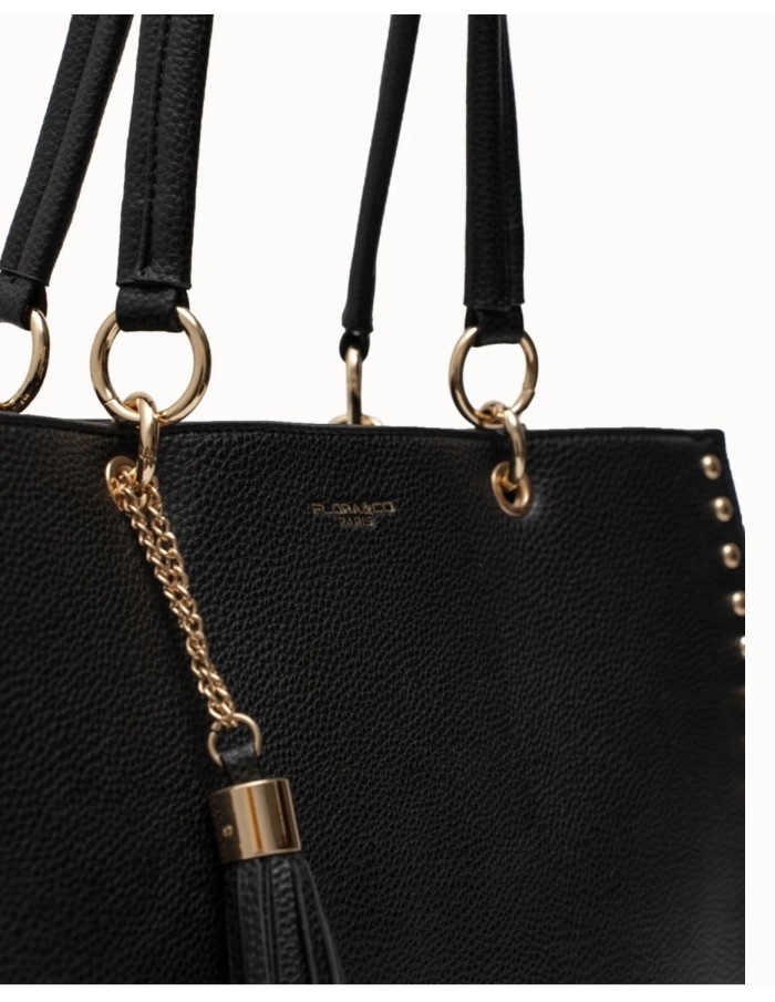 Sac Cabas Noir Clouté Flora & Co | Zerda