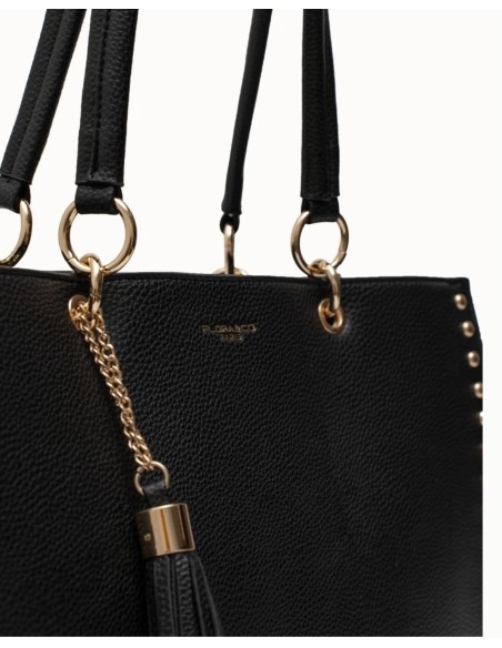 Sac Cabas Noir Clouté Flora & Co | Zerda