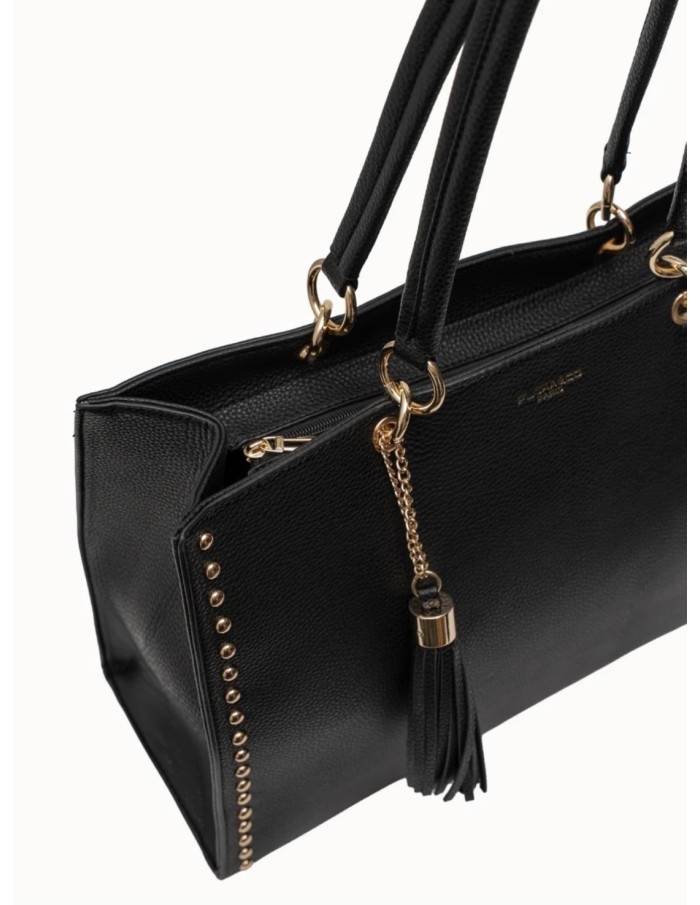 Sac Cabas Noir Clouté Flora & Co | Zerda