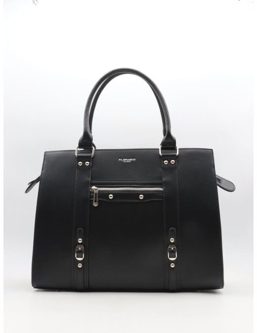 Sac Porté Main Noir Cloutée Flora & Co | Zerda