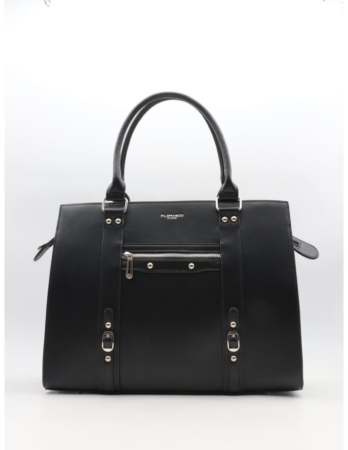 Sac Porté Main Noir Cloutée Flora & Co | Zerda