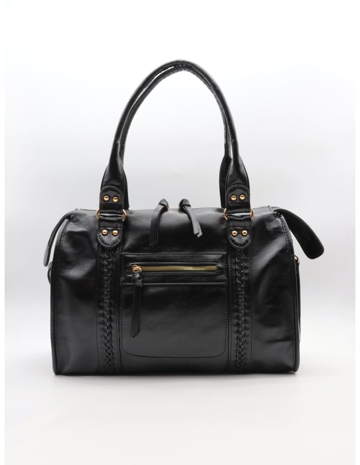 Sac à main Noir Similicuir Tressé | Zerda