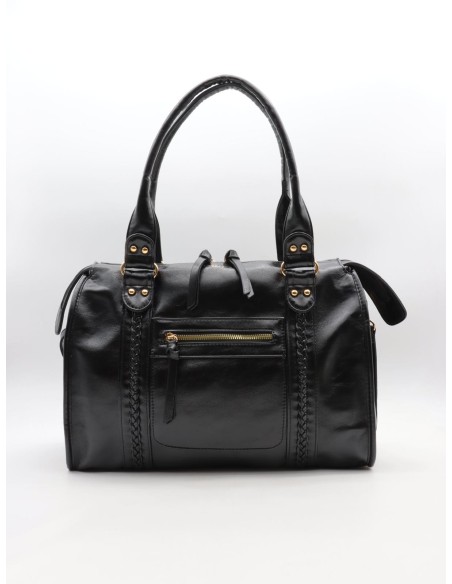 Sac à main Noir Similicuir Tressé | Zerda