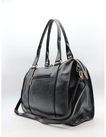 Sac à main Noir Similicuir Tressé | Zerda