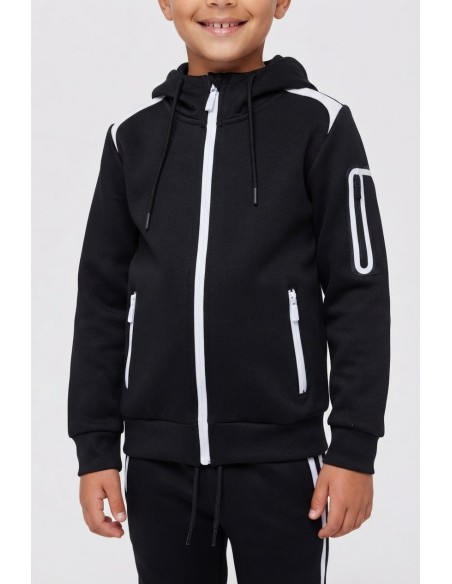 Ensemble Jogging Noir et Blanc Enfant | Zerda