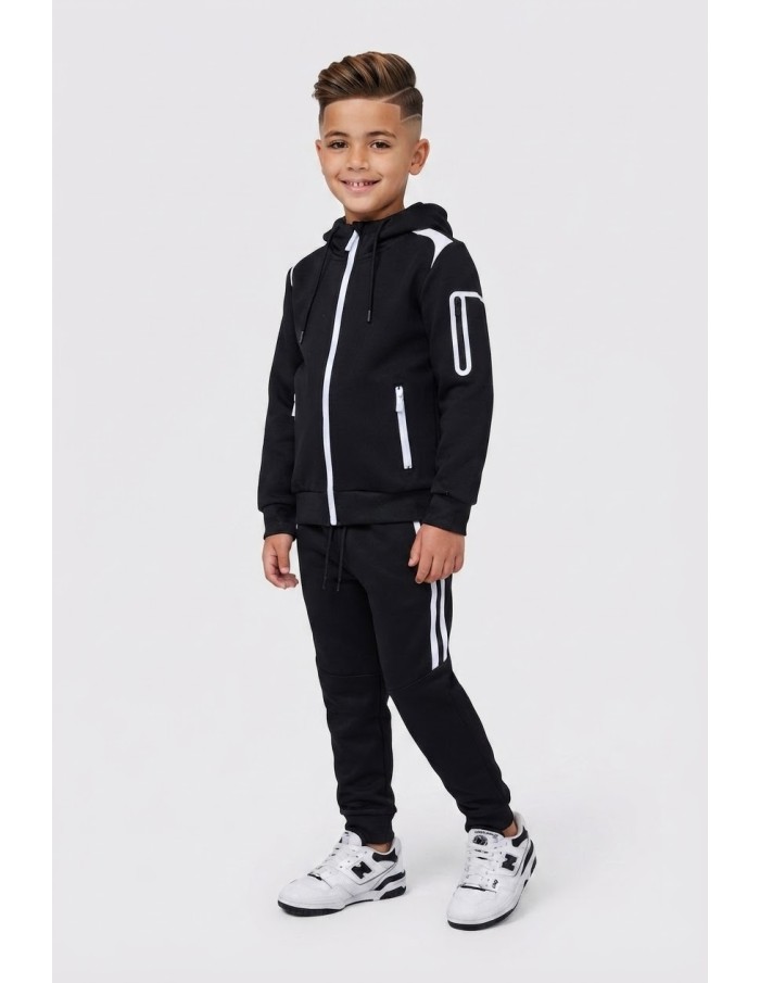 Ensemble Jogging Noir et Blanc Enfant | Zerda