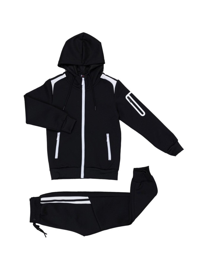 Ensemble Jogging Noir et Blanc Enfant | Zerda