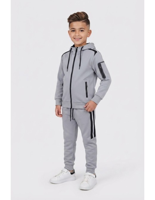 Ensemble Jogging Gris et Noir Enfant | Zerda