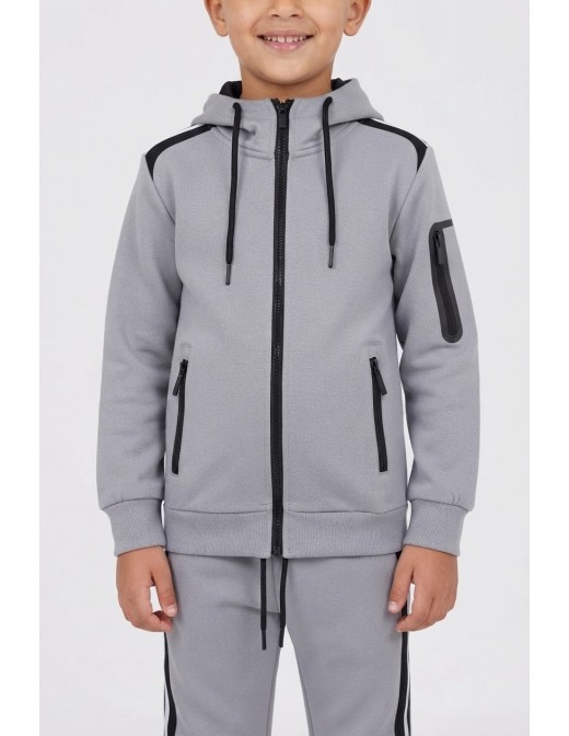 Ensemble Jogging Gris et Noir Enfant | Zerda 2