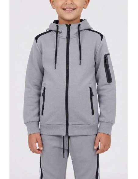 Ensemble Jogging Gris et Noir Enfant | Zerda