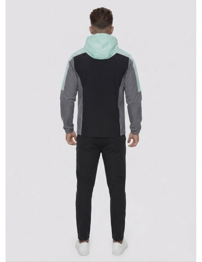 Ensemble Jogging Tricolore Noir Menthe Homme | Zerda