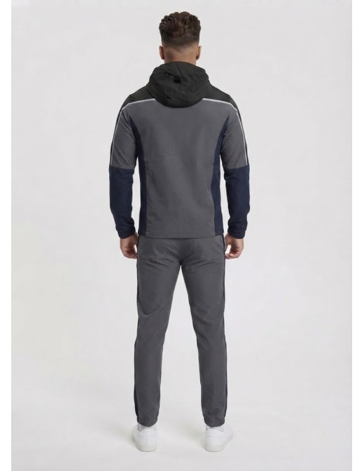 Ensemble Jogging Tricolore Gris Noir Homme | Zerda 2