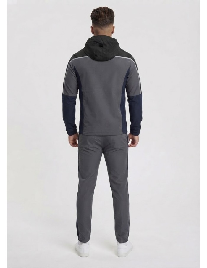 Ensemble Jogging Tricolore Gris Noir Homme | Zerda