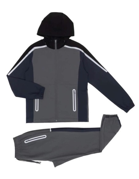 Ensemble Jogging Tricolore Gris Noir Homme | Zerda