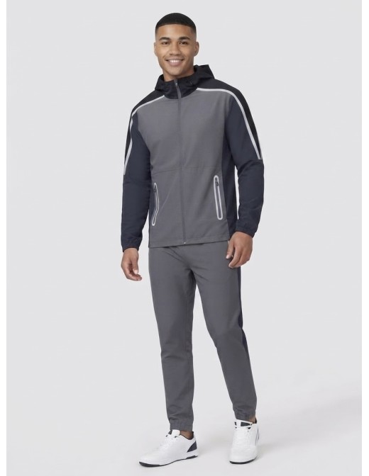Ensemble Jogging Tricolore Gris Noir Homme | Zerda