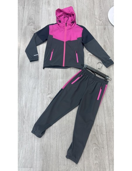 Ensemble Jogging Tech Rose Gris Enfant | Zerda