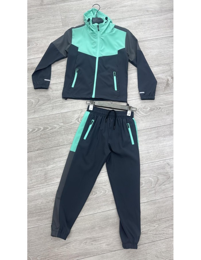 Ensemble Jogging Tech Vert Menthe Enfant | Zerda