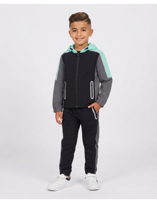 Ensemble Jogging Tech Vert Menthe Noir | Zerda