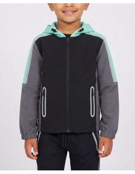 Ensemble Jogging Tech Vert Menthe Noir | Zerda