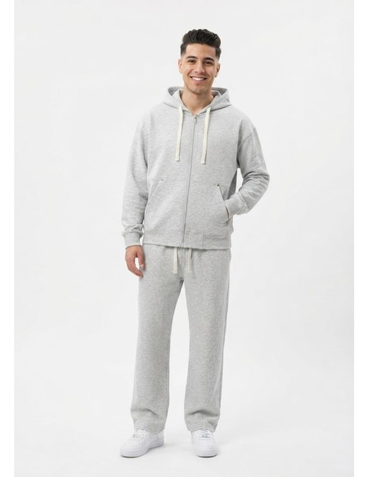 Ensemble Jogging Gris Cordons Blancs | Zerda