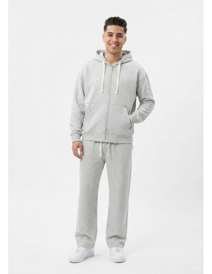 Ensemble Jogging Gris Cordons Blancs | Zerda