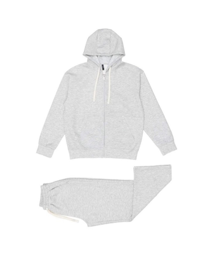Ensemble Jogging Gris Cordons Blancs | Zerda