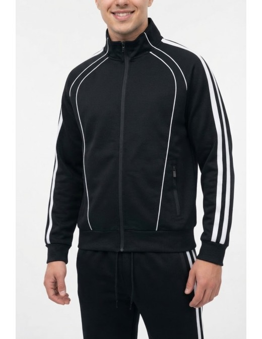 Ensemble Jogging Noir Bandes Blanches | Zerda 2