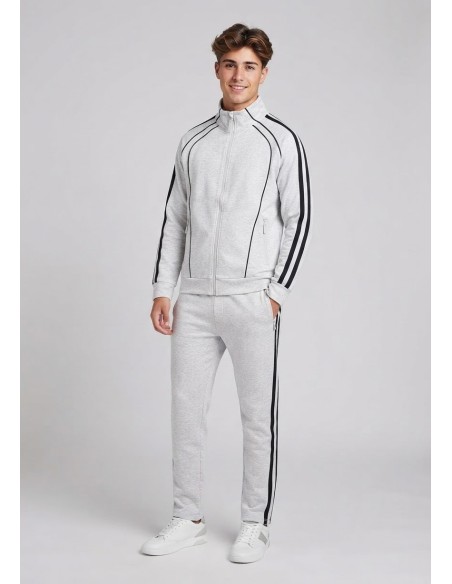Ensemble Jogging Gris Bandes Noires | Zerda