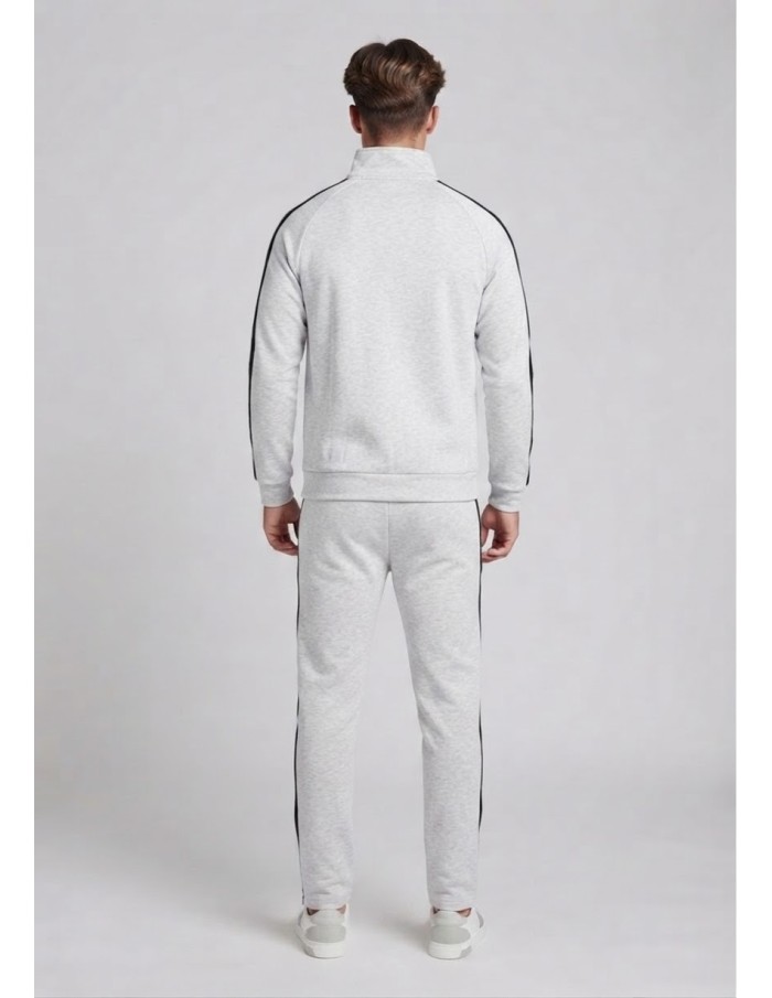 Ensemble Jogging Gris Bandes Noires | Zerda