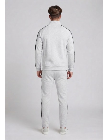 Ensemble Jogging Gris Bandes Noires | Zerda