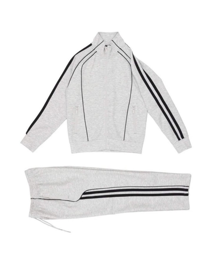 Ensemble Jogging Gris Bandes Noires | Zerda