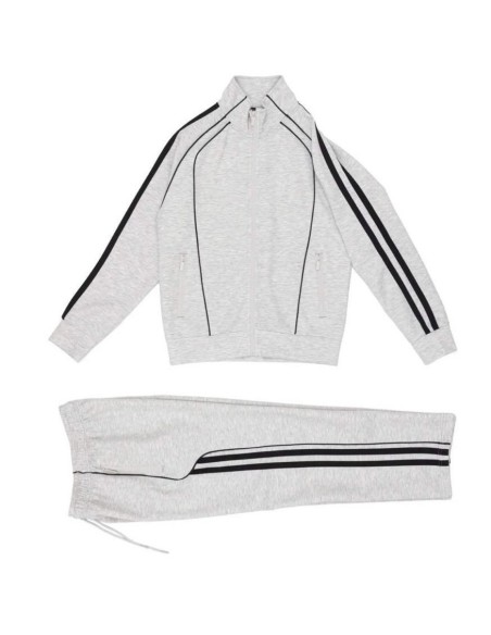 Ensemble Jogging Gris Bandes Noires | Zerda