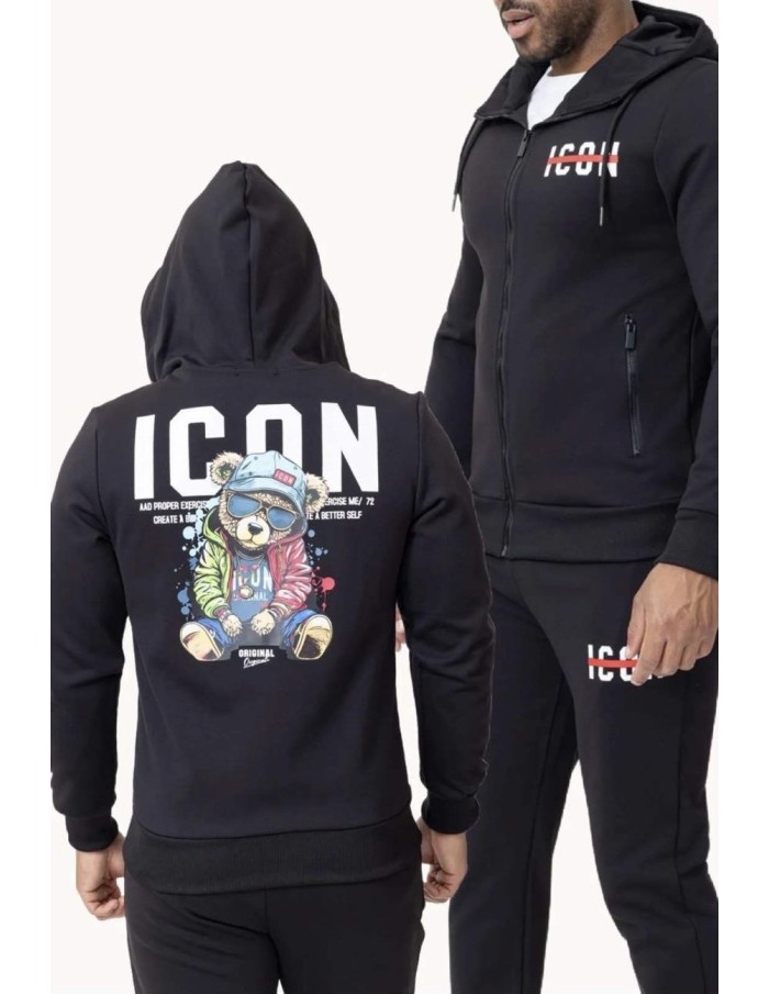 Ensemble Jogging Icon Noir Dos Ours | Zerda
