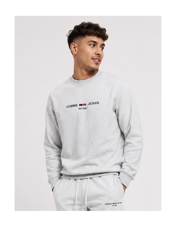 Pull Sweat-shirt Gris Homme Jeans | Zerda
