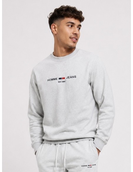 Pull Sweat-shirt Gris Homme Jeans | Zerda