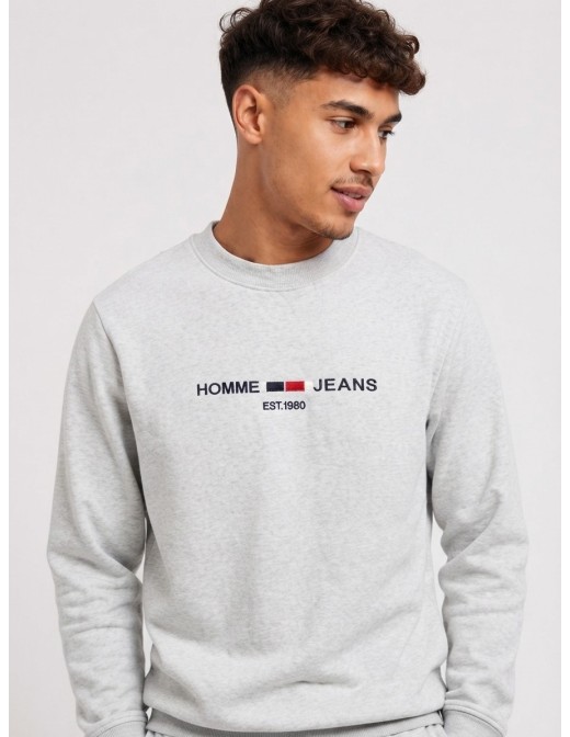 Pull Sweat-shirt Gris Homme Jeans | Zerda 2